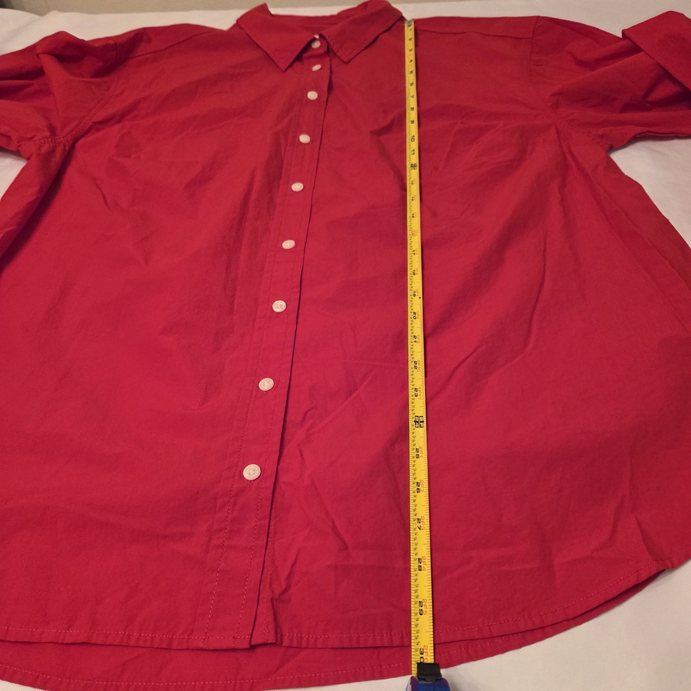 Universal Thread Women's Red Button-Up Dress Shirt - Picture 11 of 13